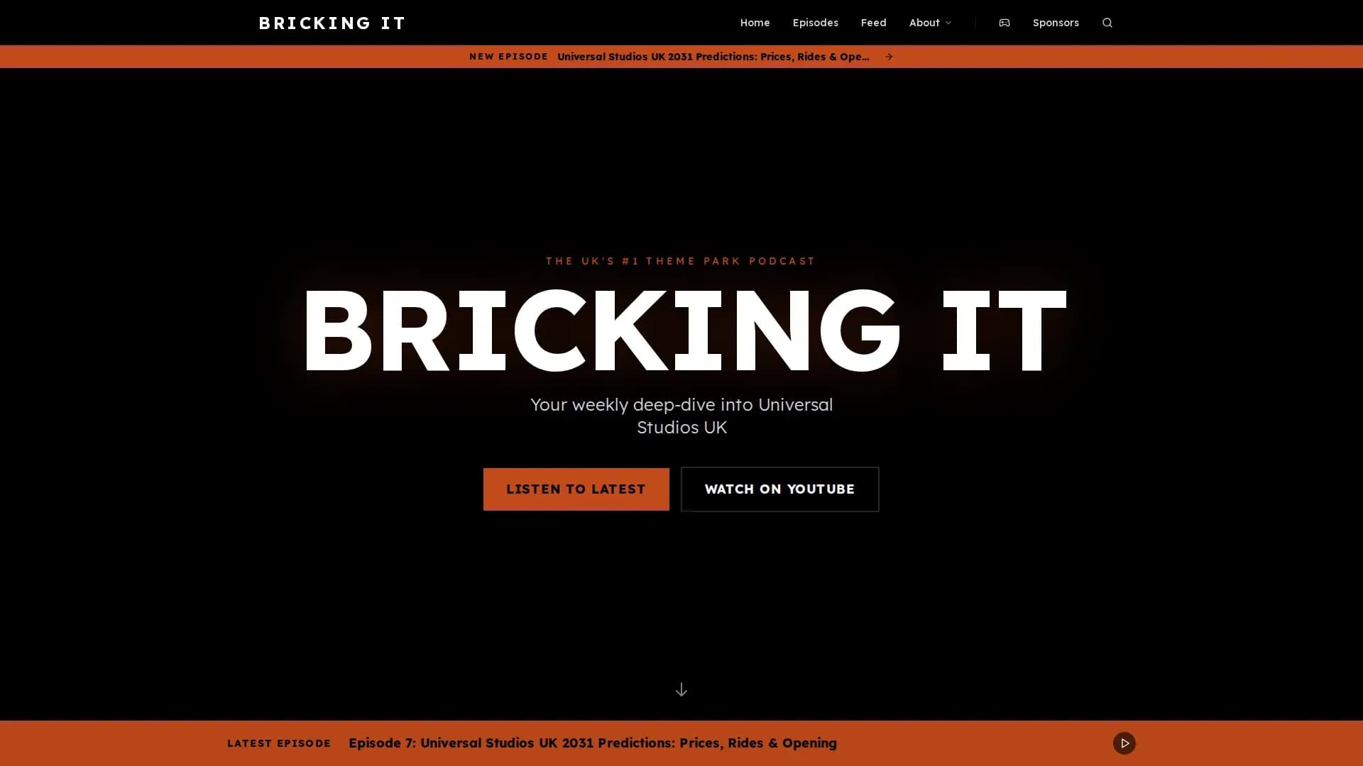 The Bricking It homepage — the Universal Studios UK podcast