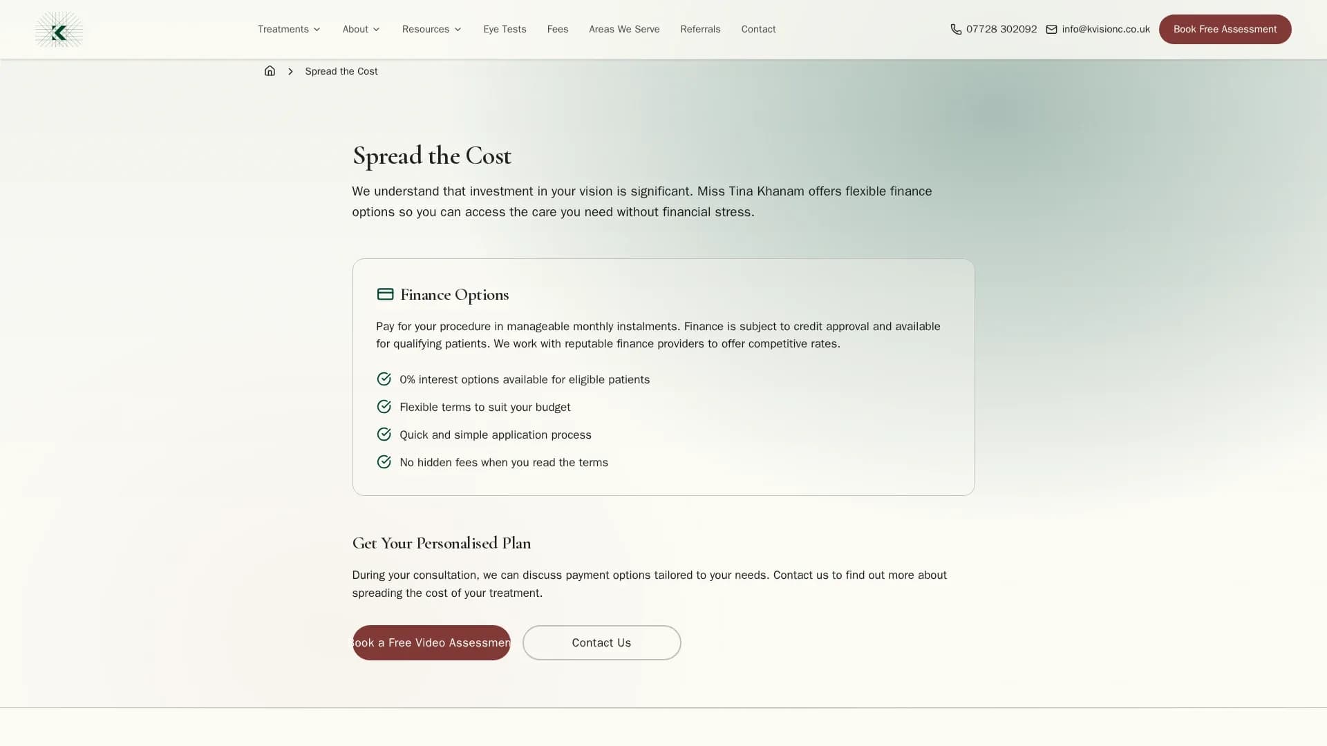 The interest-free finance page