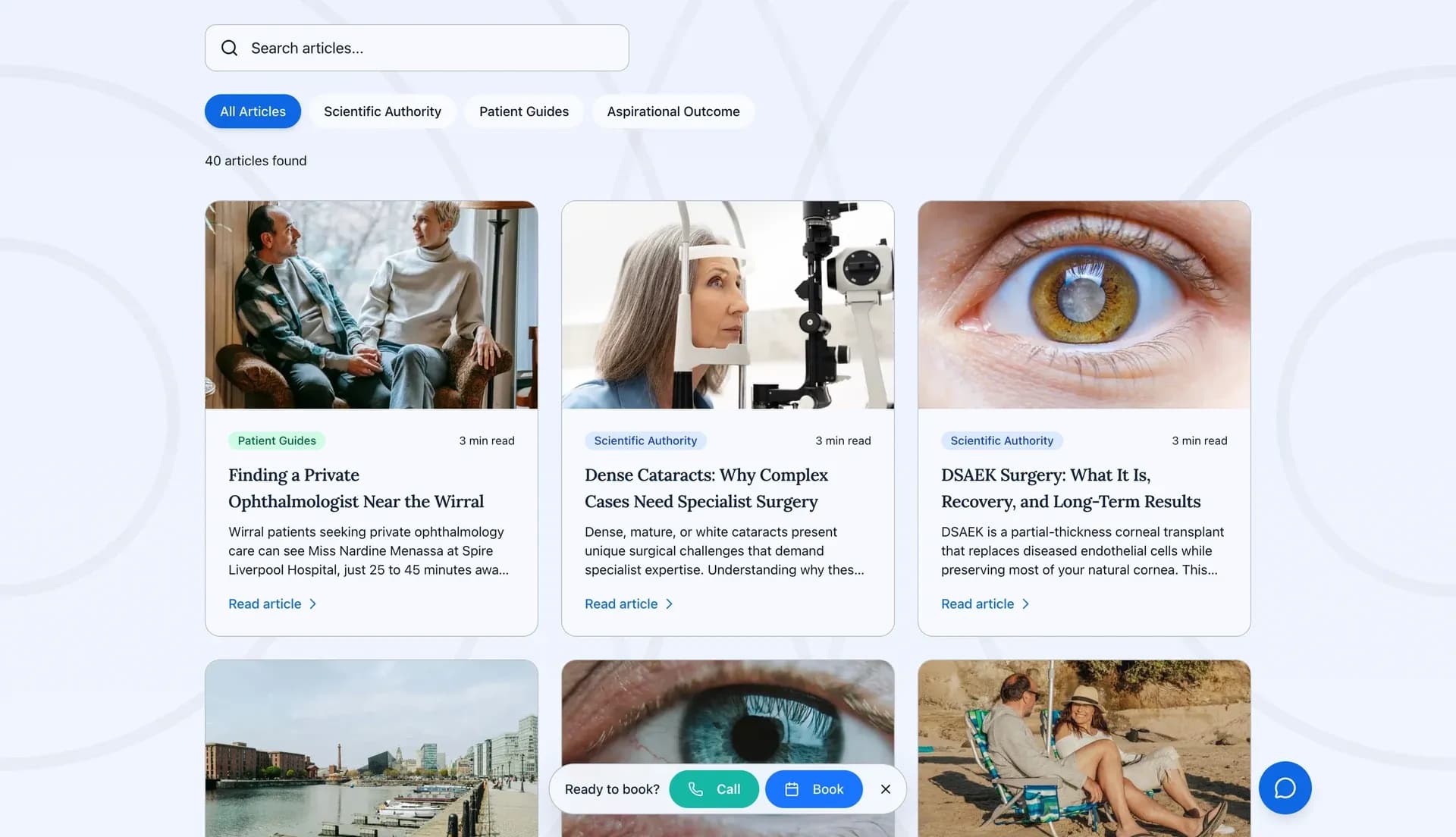 The Menassa Vision patient article library covering recovery, cost and what surgery is like