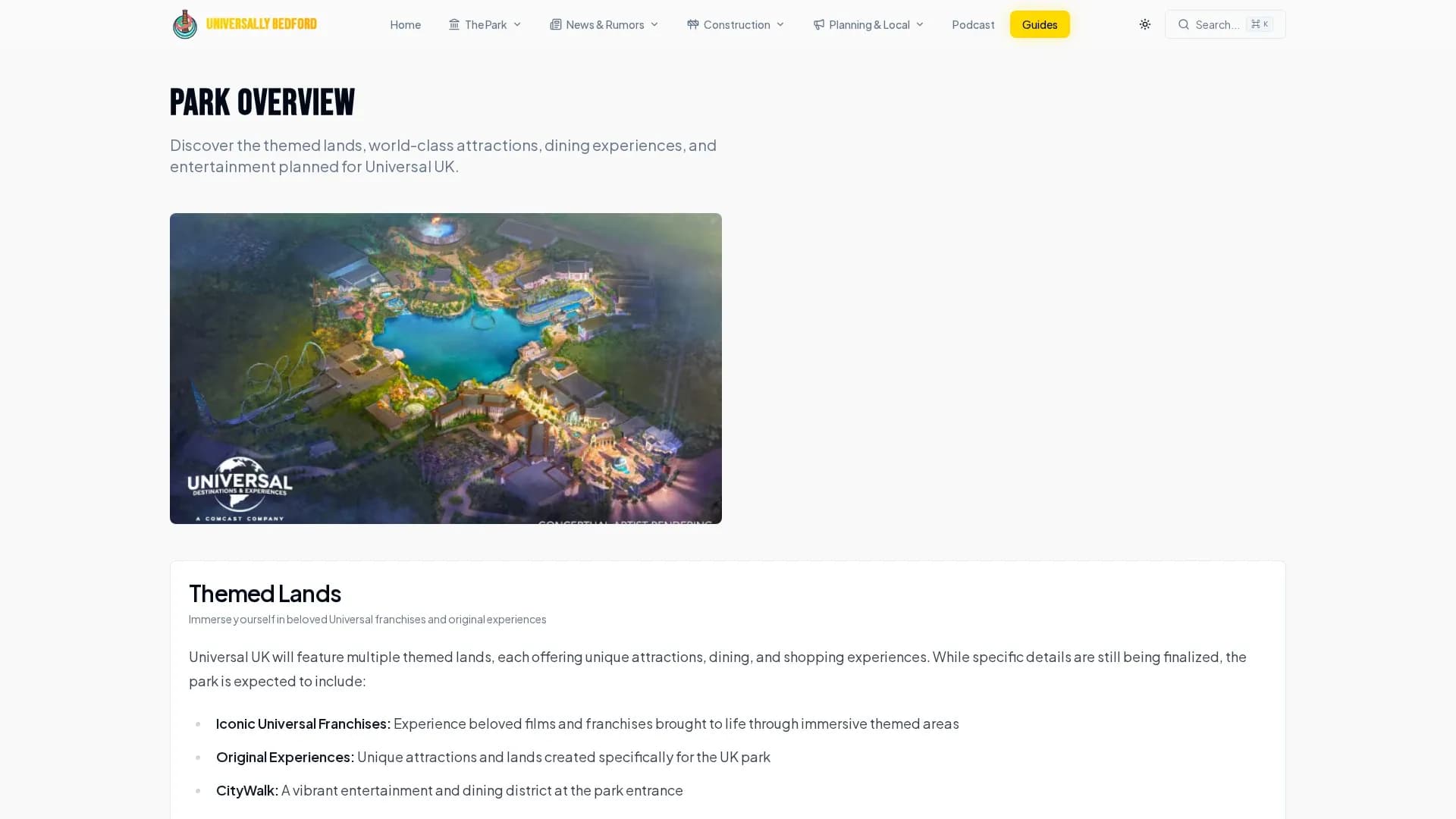 The park overview guide